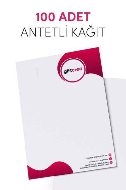 Özelleştirilebilir Firmalara Özel 100lü Antetli Kagıt -Tasarlanabilir Dijital Baskılı Antetli Kağıt