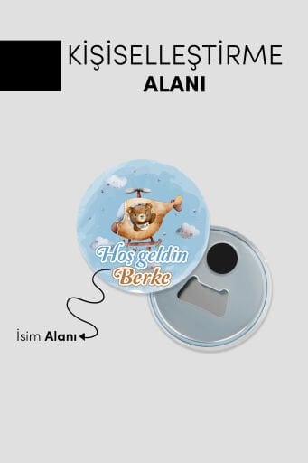 Yeni Doğan Erkek Bebek Hoşgeldin Açacaklı Magnet
