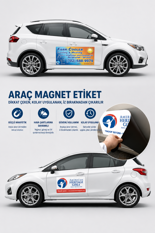 Araç Magnet | 0,8 mm Araç Kapı Magneti Baskı - Giftcrea