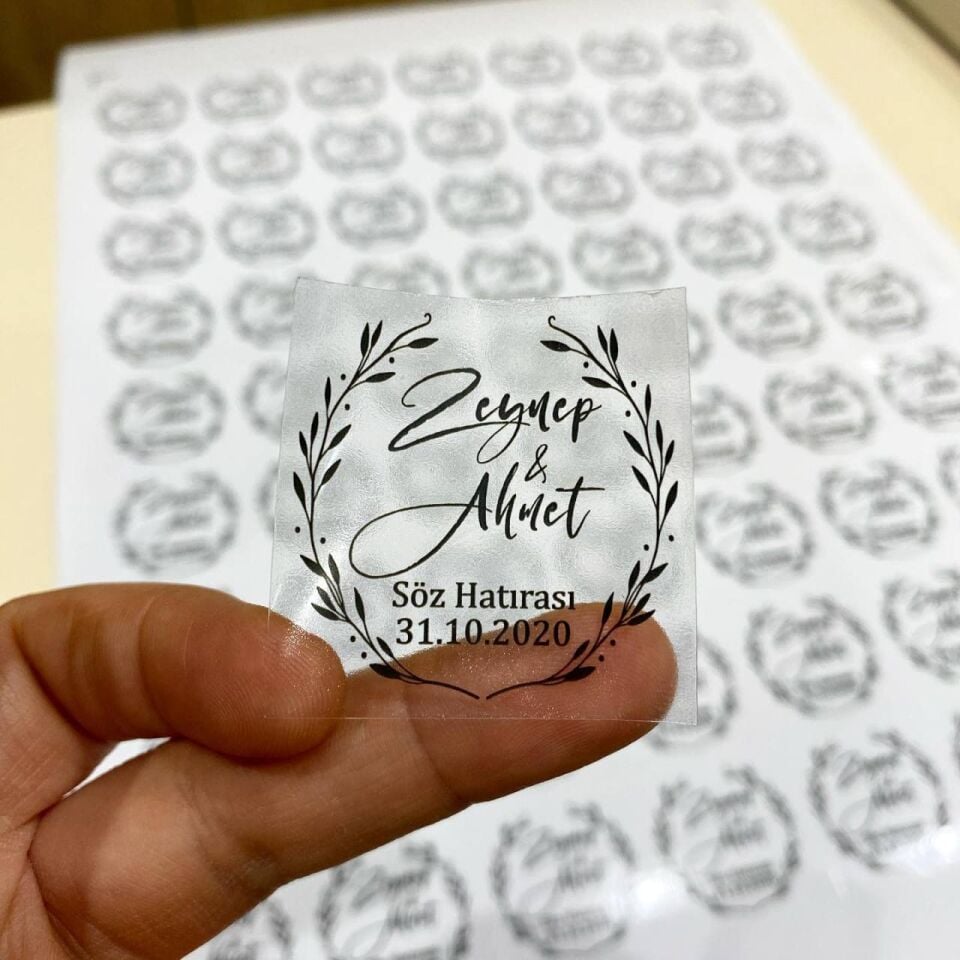 Şeffaf Etiket Baskı | Beyaz Boyalı Şeffaf Sticker