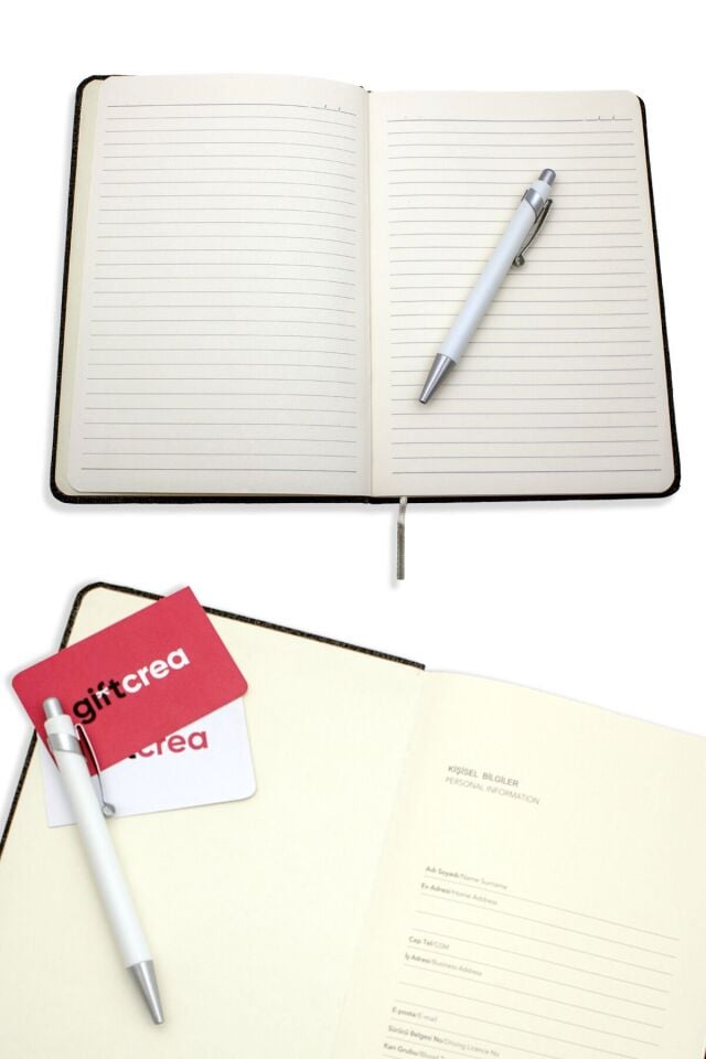 Kişiye Özel Cepli Kanguru Termo Deri Defter - Özelleştirilebilir Tarihsiz Defter Çipsiz