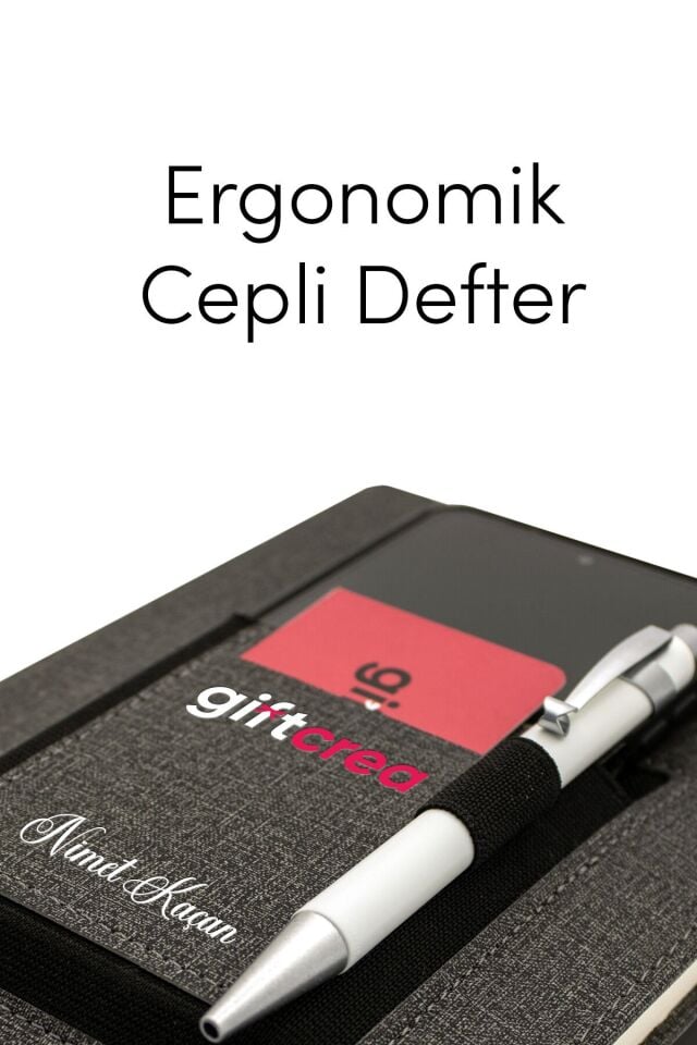 Kişiye Özel Cepli Kanguru Termo Deri Defter - Özelleştirilebilir Tarihsiz Defter Çipsiz