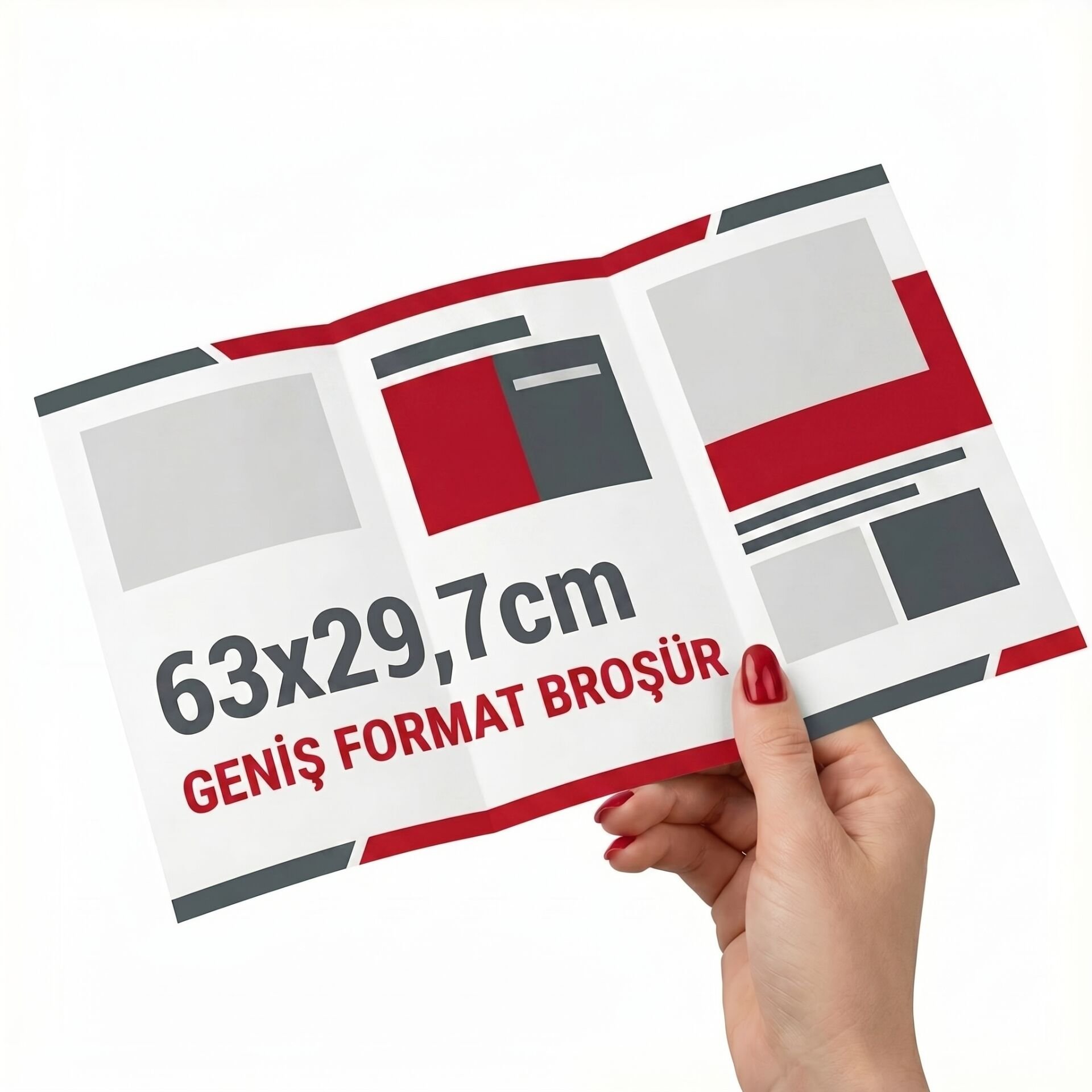 63x29,7 cm Geniş Format Broşür Baskı | İki Kırım 6 Sayfalı Broşür