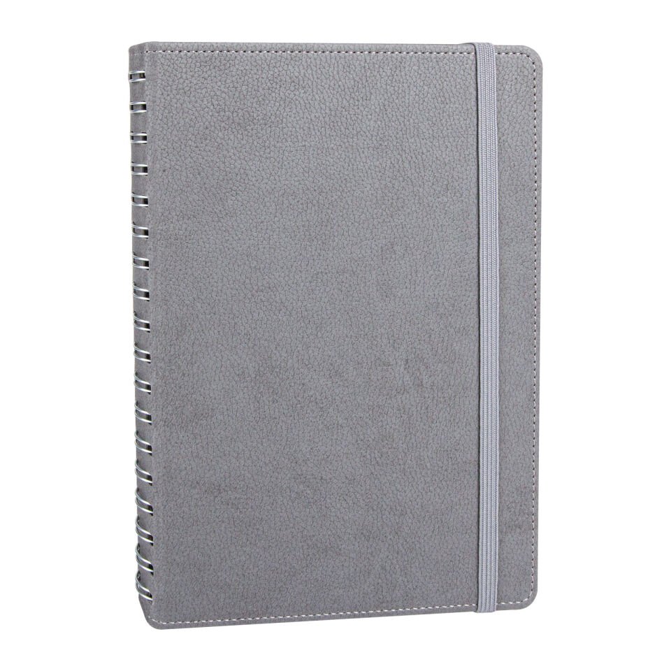 ANITTEPE SİYAH TARİHLİ GİZLİ SPİRALLİ AJANDA Gri - 17X24 CM