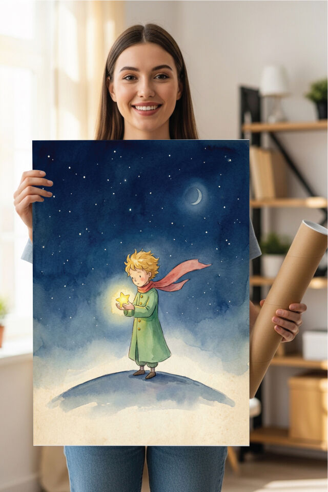 Küçük Prens Poster – Dekoratif Duvar Posteri Model2 50x70cm - 250 gr