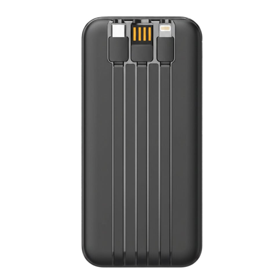 KUMBURNU 10.000 MAH SİYAH LEDLİ POWERBANK