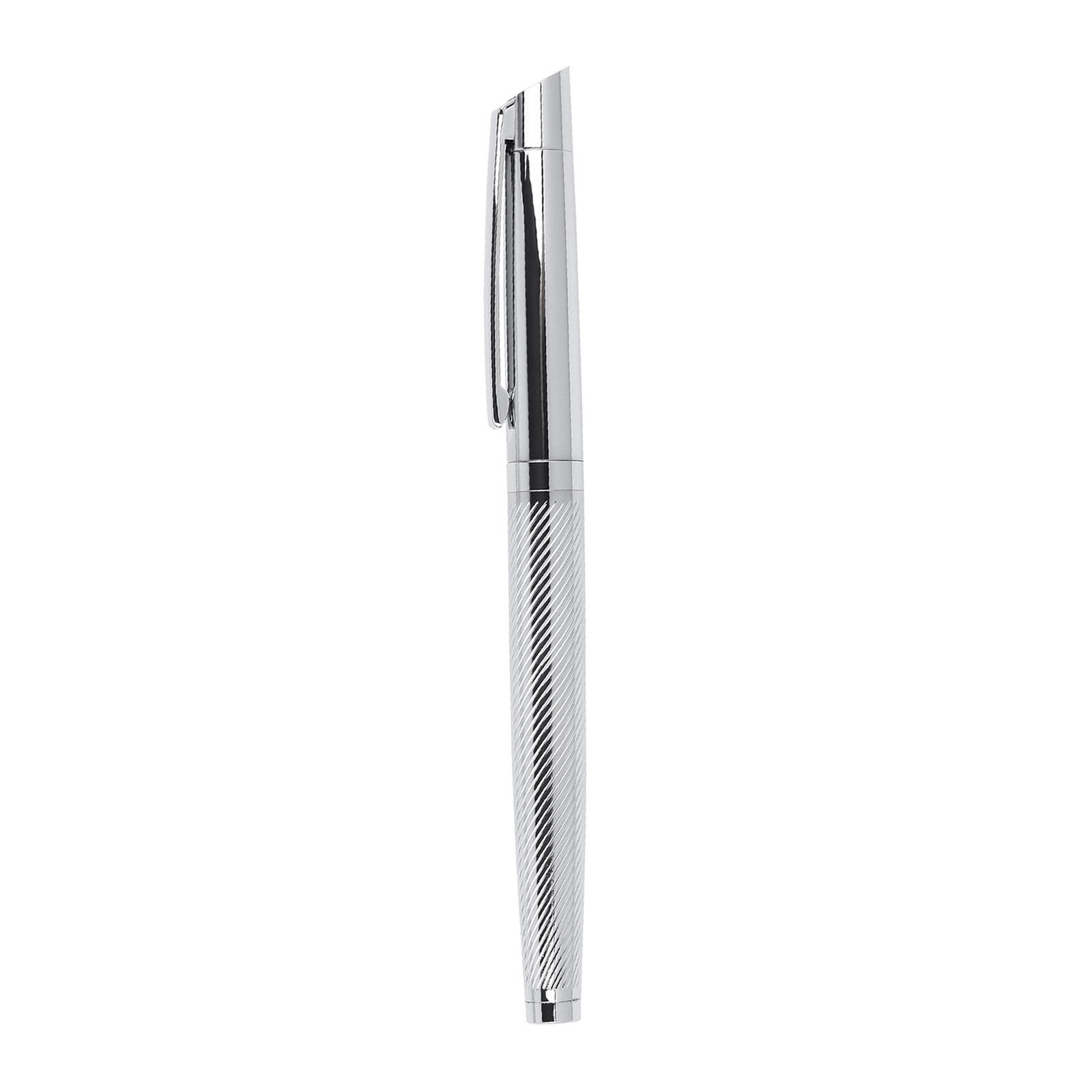 DÜZİÇİ SİYAH METAL ROLLER KALEM Gümüş
