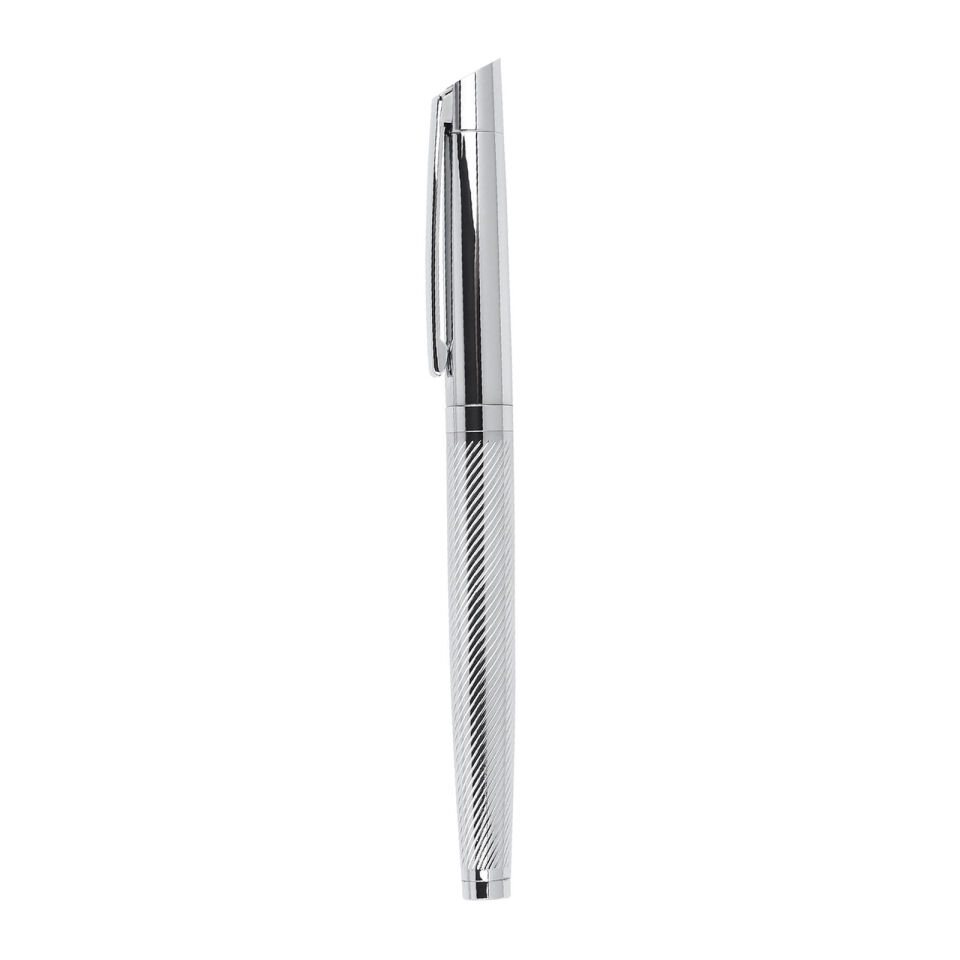 DÜZİÇİ SİYAH METAL ROLLER KALEM Gümüş