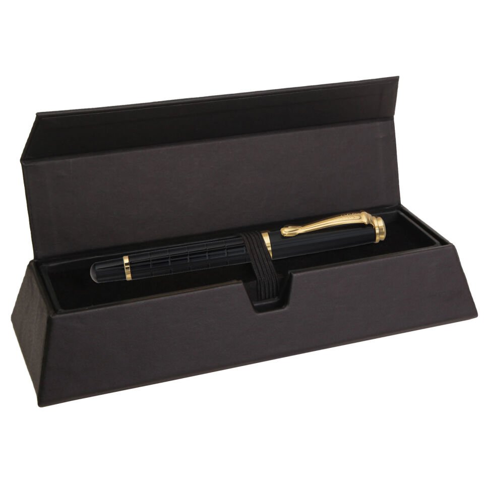 BURHANİYE SİYAH TEKLİ KALEM SETİ Altın