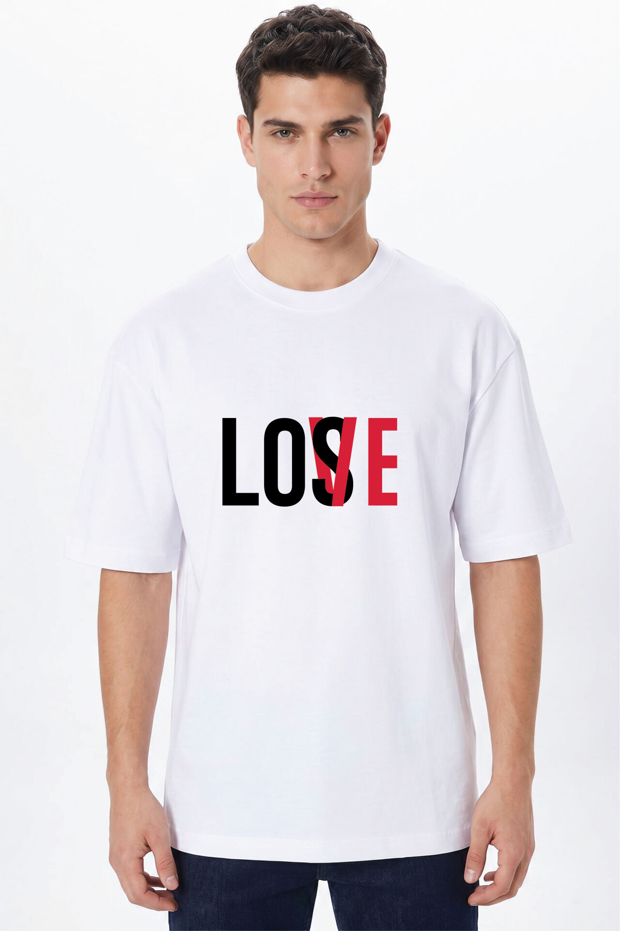 Love Lose Baskılı Tişört - %100 Pamuk Bisiklet Yaka Unisex Grafik Tasarım T-Shirt