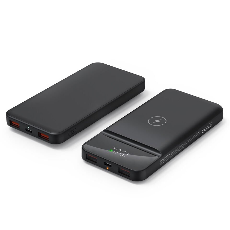 ÜZÜMLÜ 10.000 MAH SİYAH WIRELESS POWERBANK