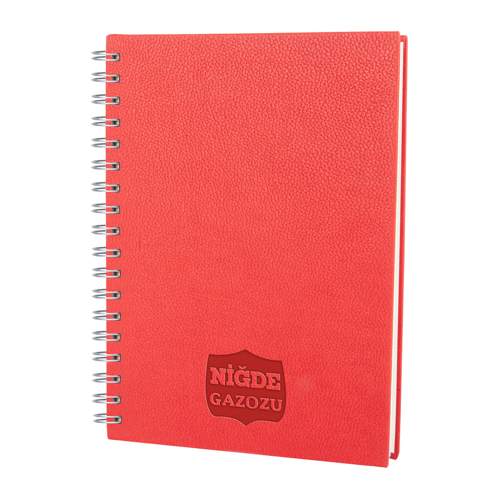 ALTINDAĞ SİYAH KARELİ SPİRALLİ TARİHSİZ DEFTER (17X24 CM) Kırmızı