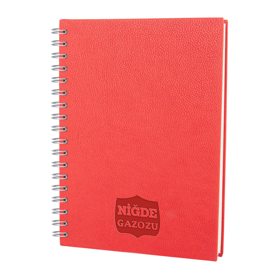 ALTINDAĞ SİYAH KARELİ SPİRALLİ TARİHSİZ DEFTER (17X24 CM) Kırmızı