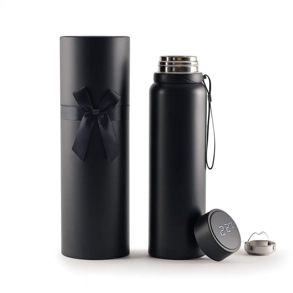 GÖYNÜK SİYAH 1000 ML DERECELİ TERMOS