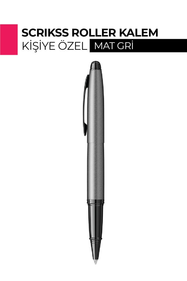 Kişiye Özel Scrikss Knight 88 Roller Kalem - İsim ve Logo Baskılı Metal Kalem Mat Siyah