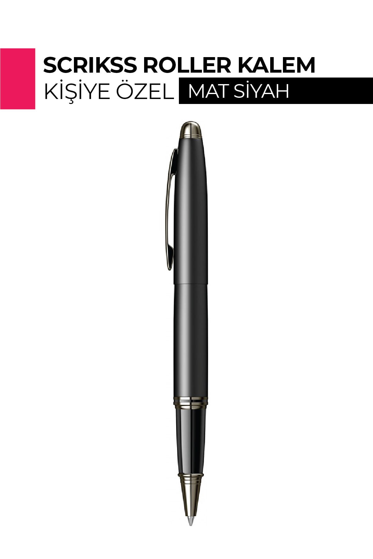 Kişiye Özel Scrikss Knight 88 Roller Kalem - İsim ve Logo Baskılı Metal Kalem Mat Siyah