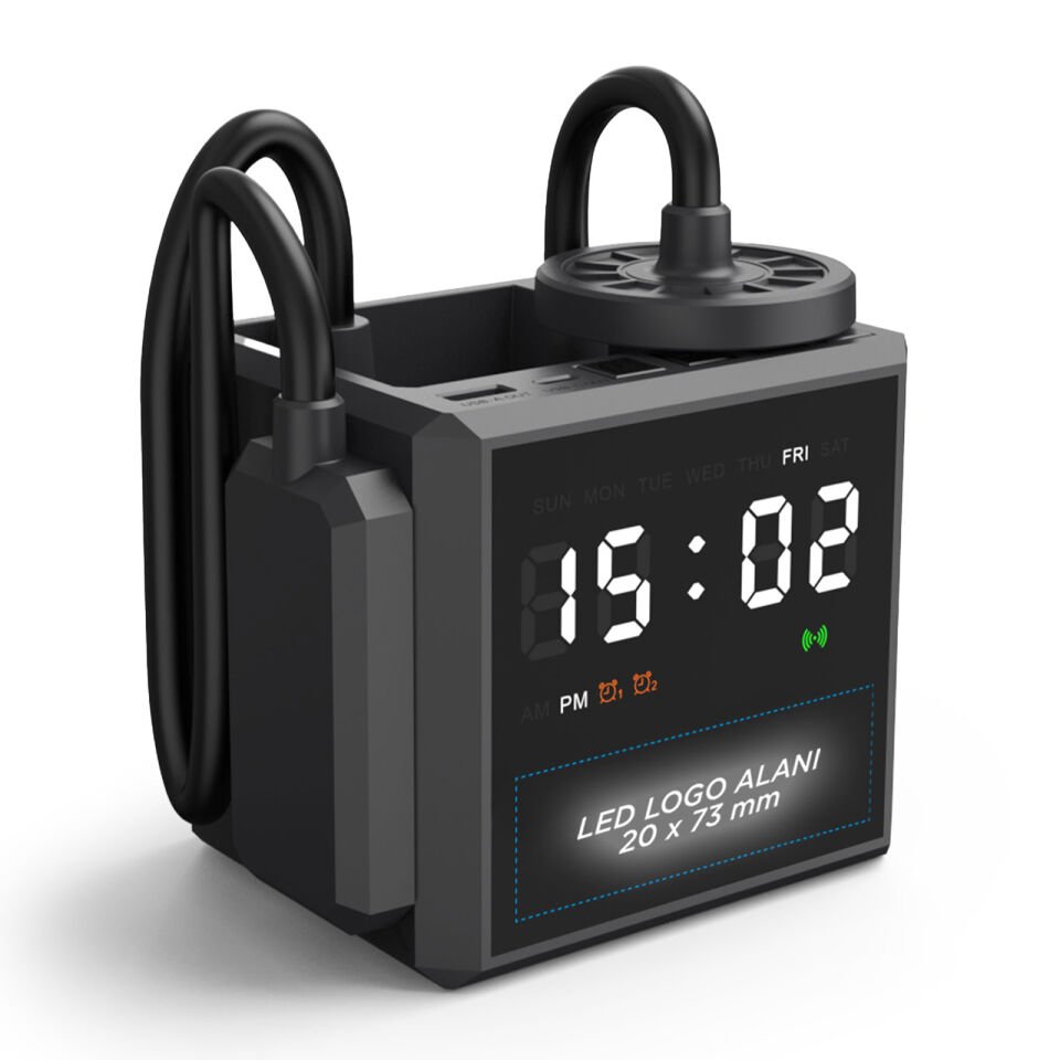 YAKAMOZ SİYAH MASAÜSTÜ KABLOSUZ ŞARJ STANDI