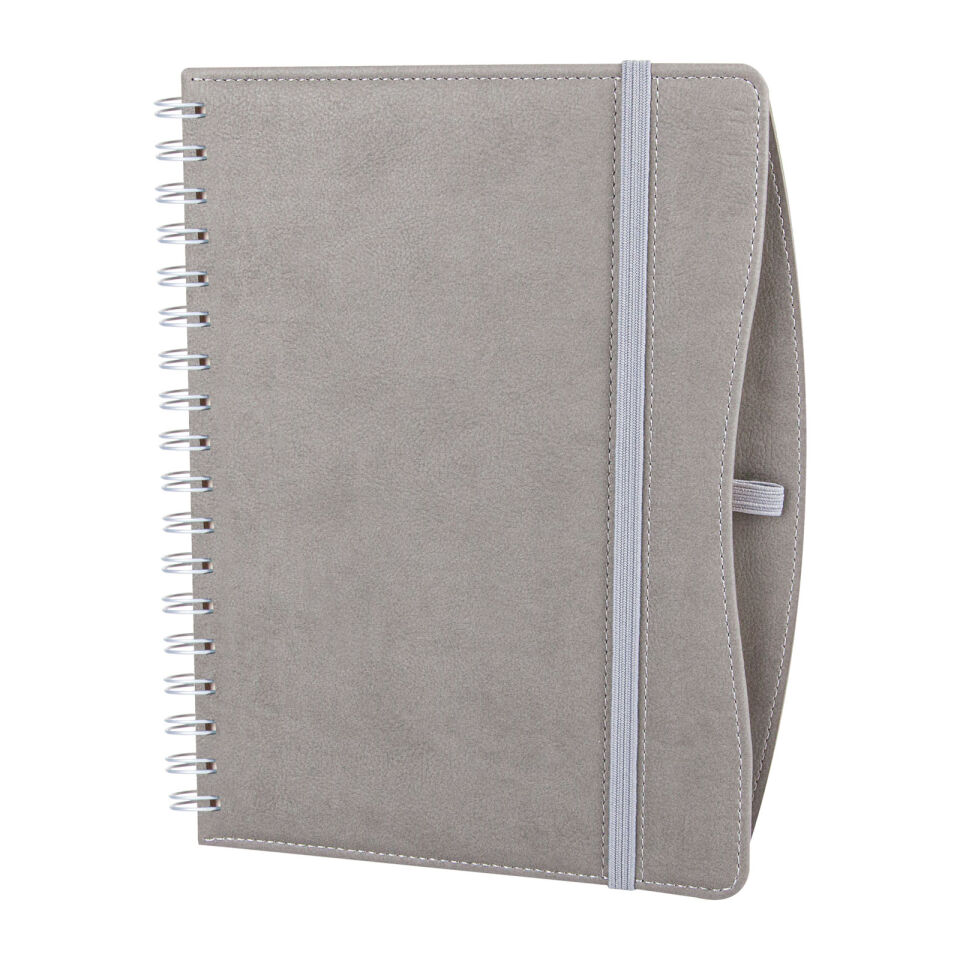 İVEDİK SİYAH SPİRALLİ TARİHLİ AJANDA Gri - 17X24 CM