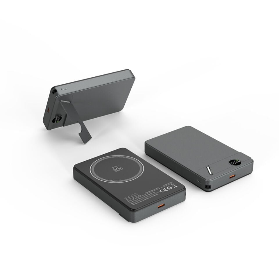 KİLYOS 10.000 MAH SİYAH MAGSAFE  ve  WIRELESS STANDLI POWERBANK