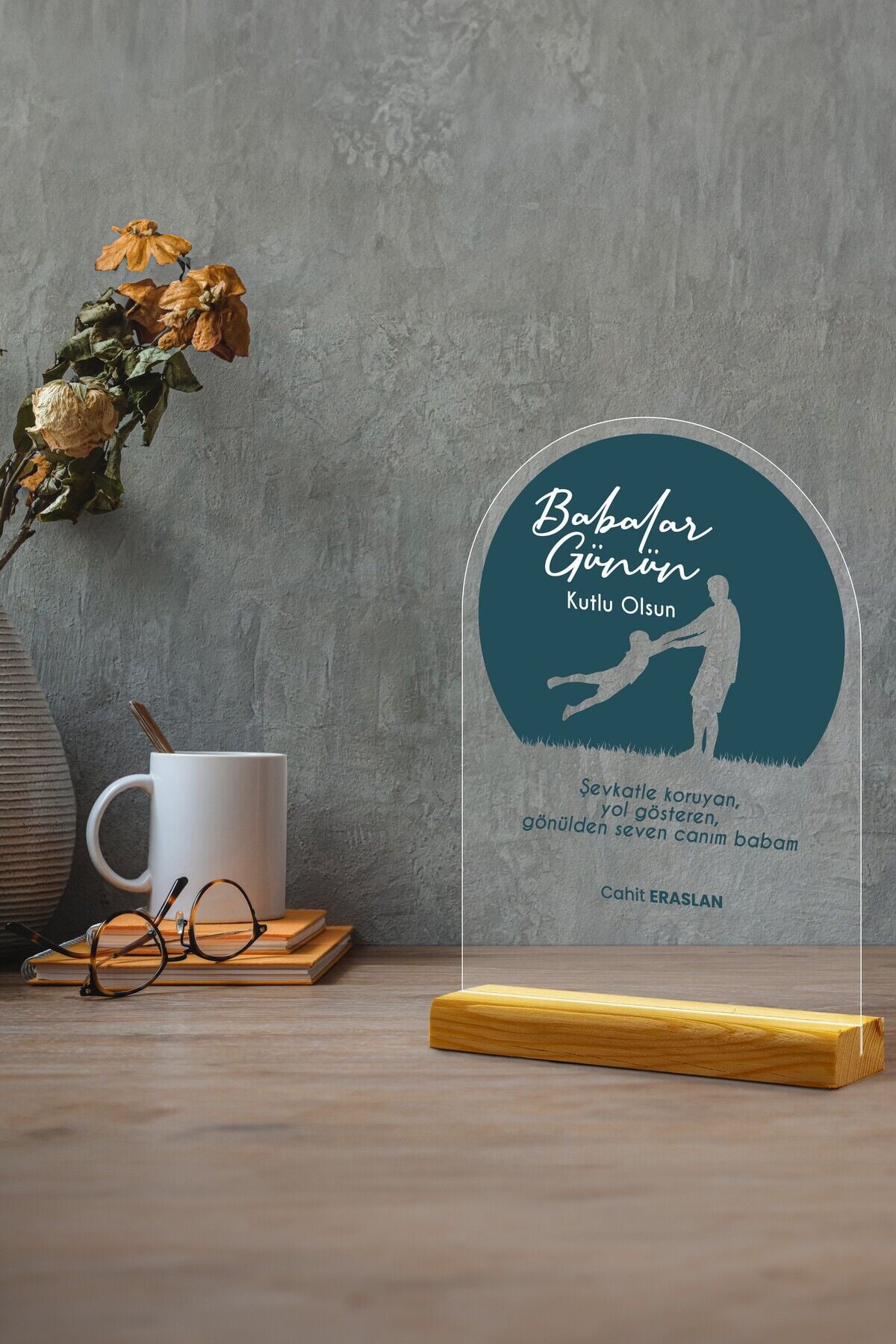 Babalar Günü Özel Hediye Pleksi Seti, Doğum Günü, Kişiselleştirilebilir Özel Gün Pleksi Seti