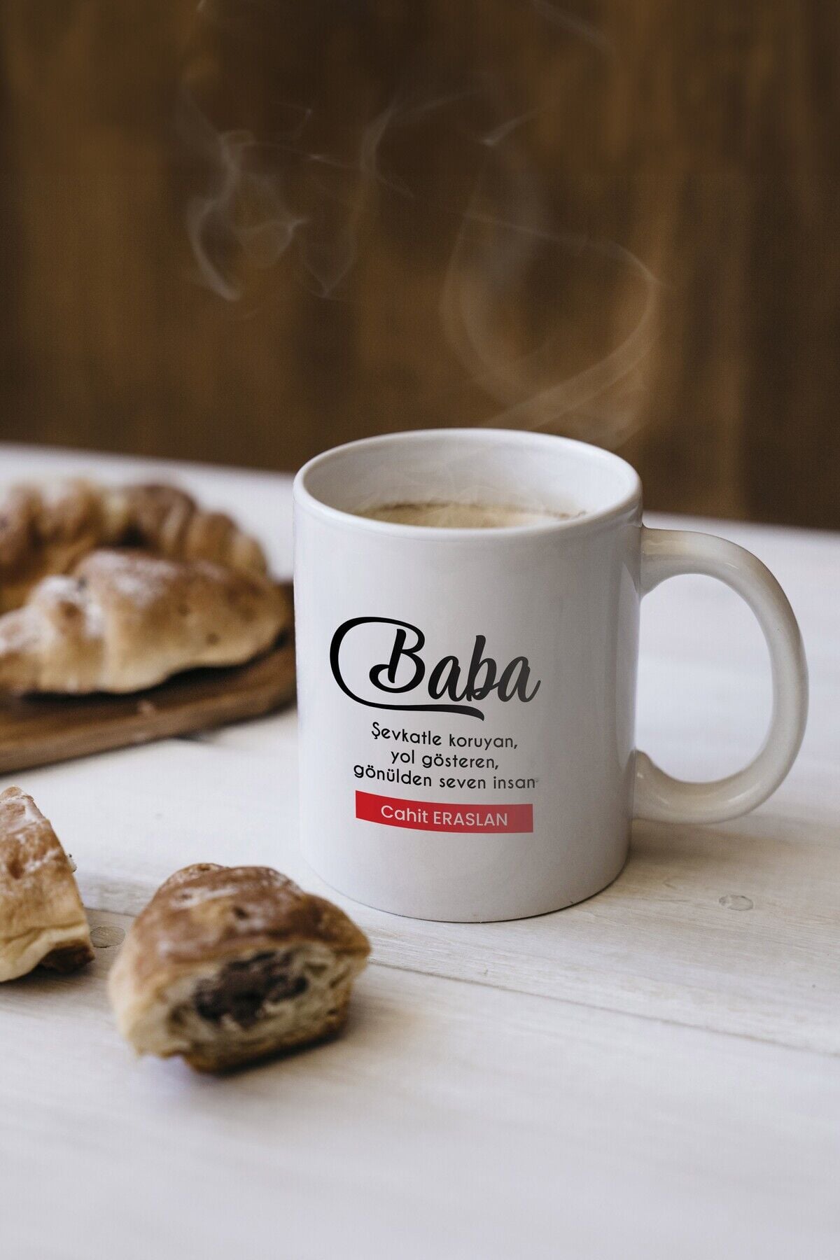 Babalar Günü Porselen Kupa , Kişiselleştirilebilir İsme Özel Kulplu Kupa, Mug Bardak