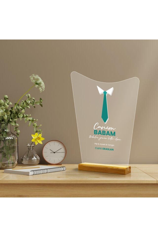 Babalar Gününe Özel Hediye Pleksi Seti, İsme Özel Babalar Günü Pleksi Seti