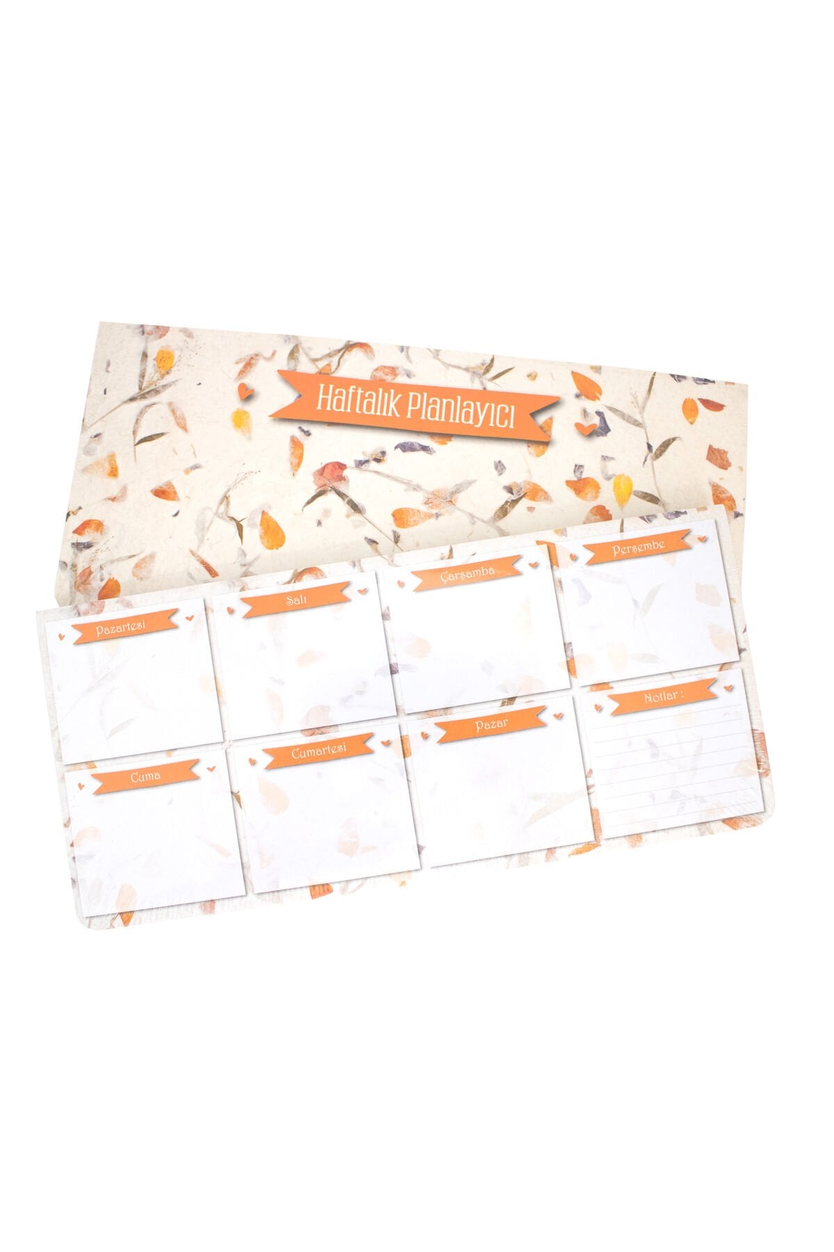 Haftalık Planlayıcı , Çiçek ve Yaprak Desenli Planlayıcı