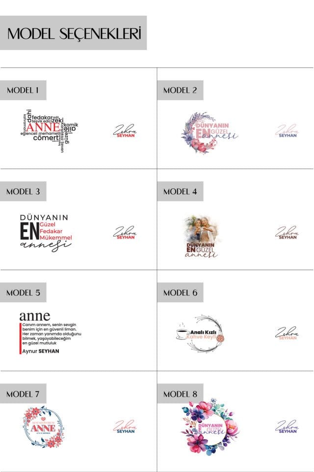 Kişiselleştirilebilir Anneler Günü Özel Porselen Fincan Takımı , İsme Özel Türk Kahvesi Fincanı