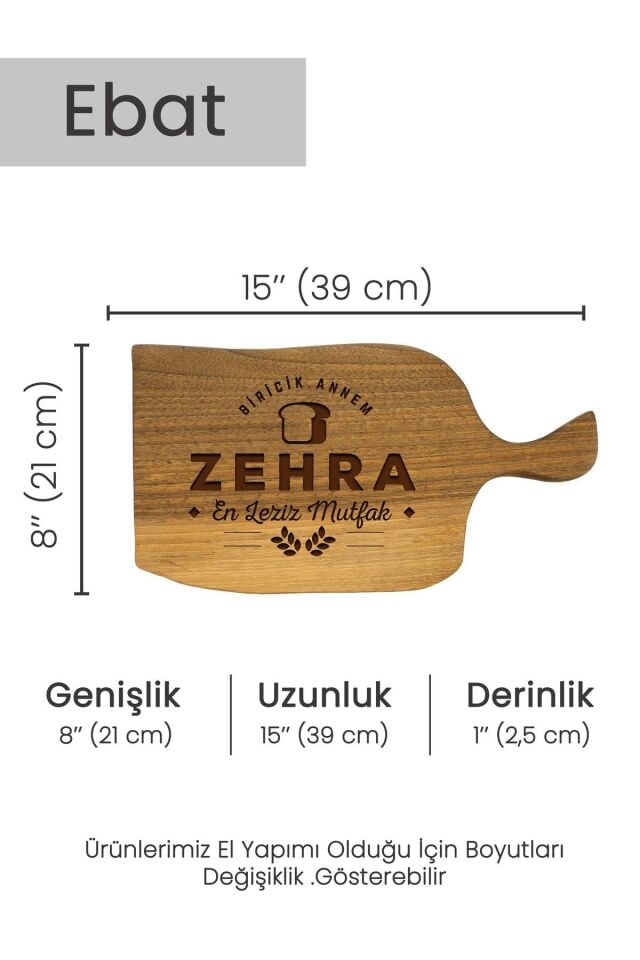 Kişiselleştirilebilir Ceviz Kesme Tahtası, Anneler Günü ,Servis Kesme Tahtası ,İsme ve Güne Özel