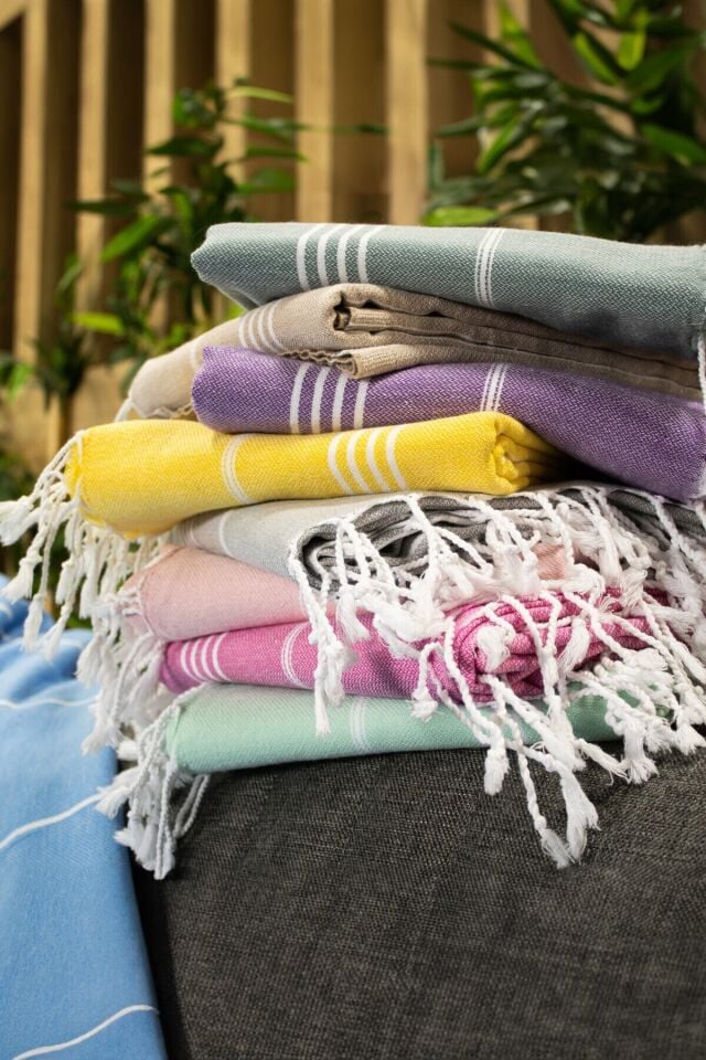 Kişiselleştirilebilir İsim Baskılı Peştemal Yerli Pamuk 100x180cm (XL) Peştamal ve Plaj Havlusu Pembe - 100 x 180