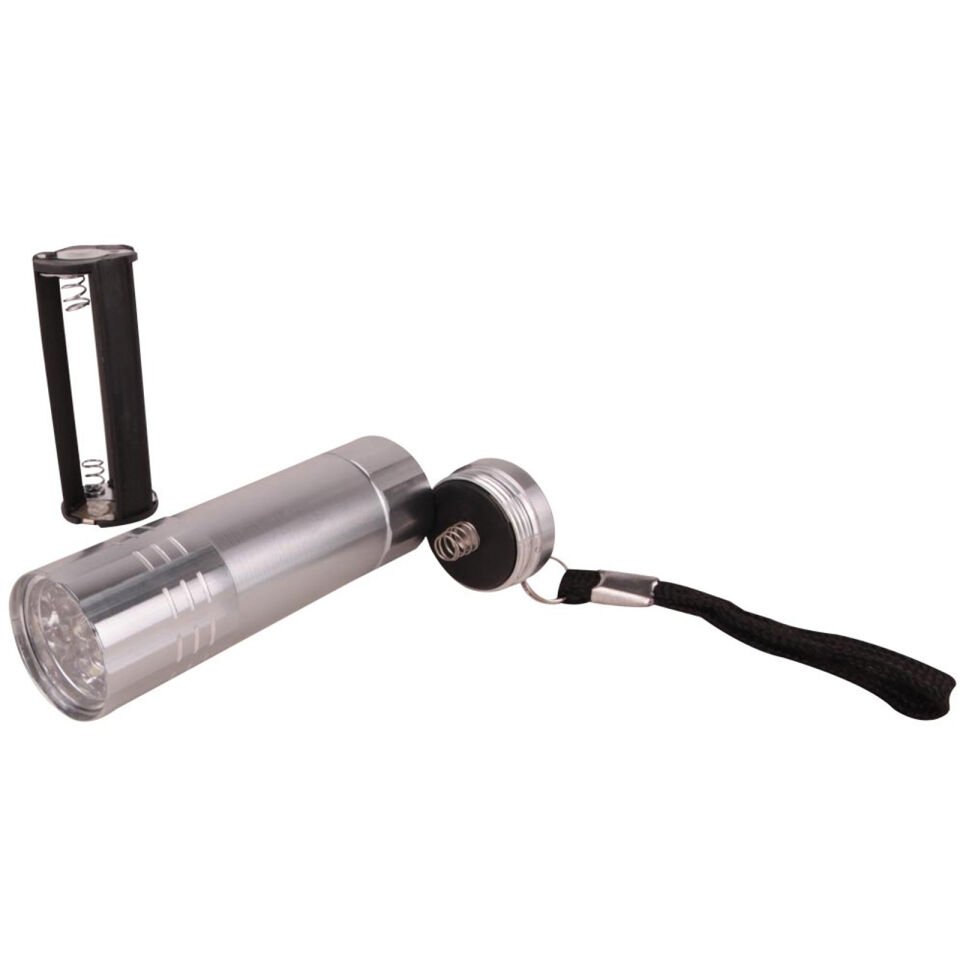 KANARYA SİYAH 9 LED EL FENERİ Gümüş