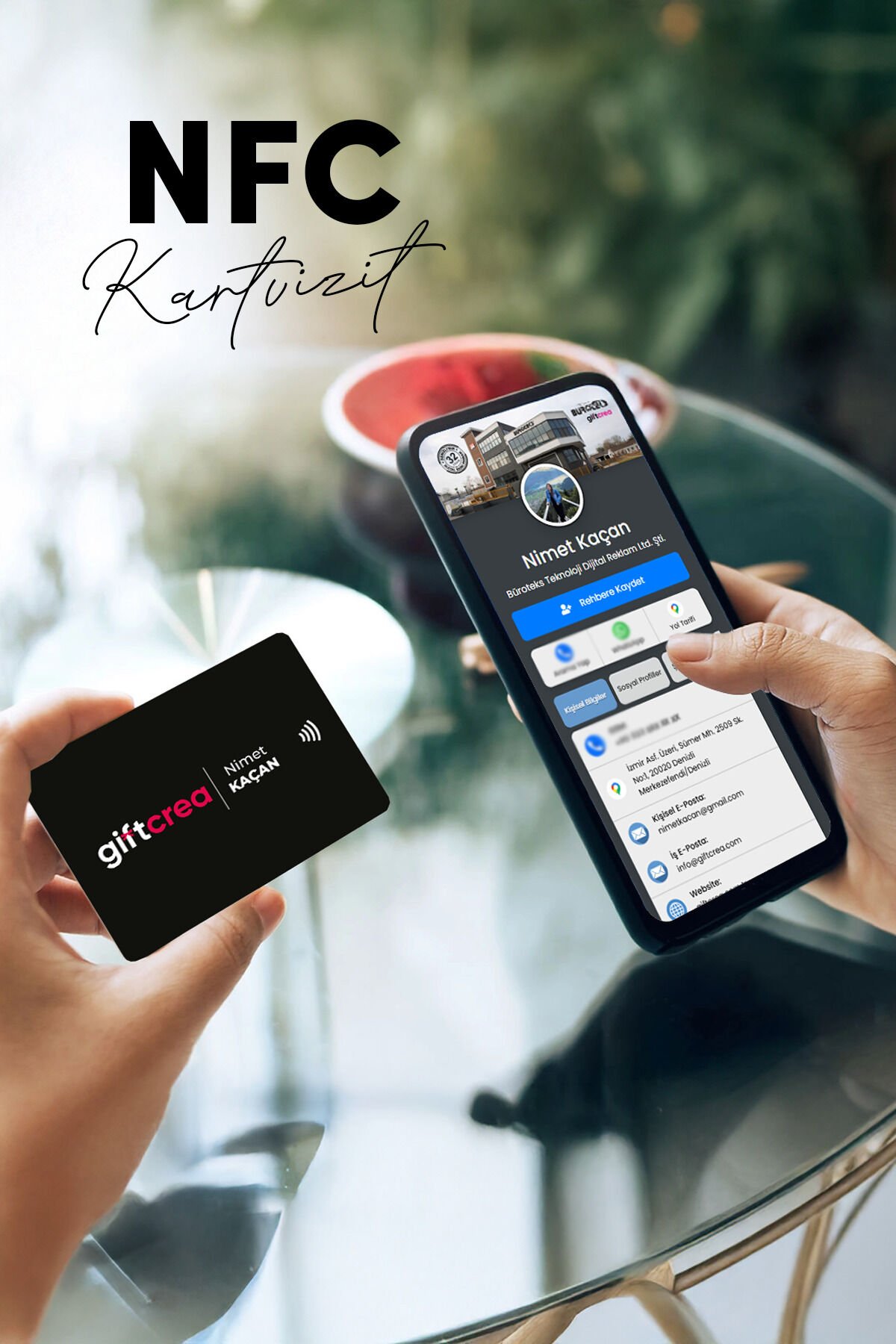 Kişiselleştirilebilir Nfc Kartvizit , Kişiye Ve Firmalara Özel Dijital Kartvizit Siyah