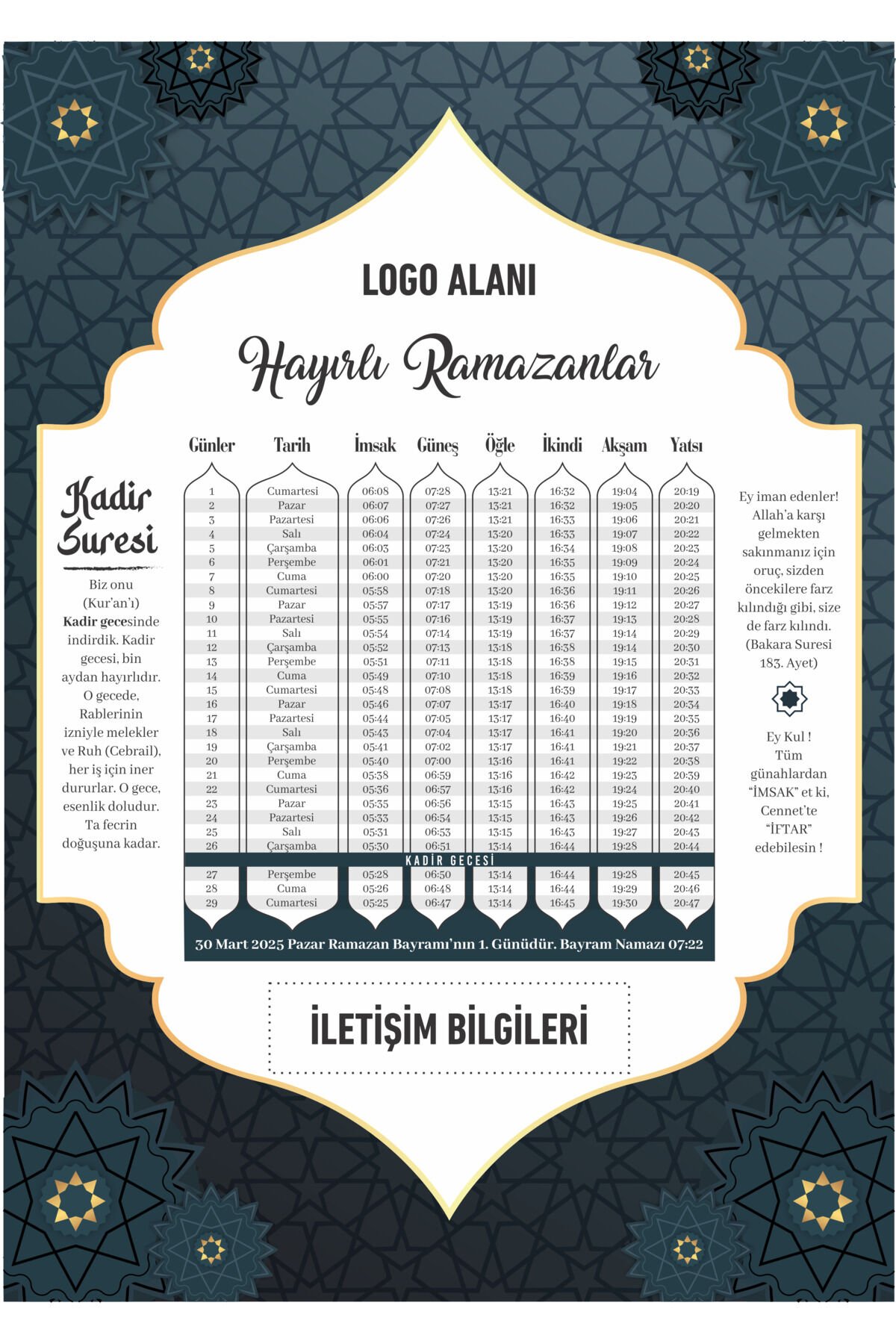 Kişiselleştirilebilir Ramazan İmsakiyesi 2026,Kurumsal Firmalara Özel Dijital Baskılı İmsakiye 300 Adet