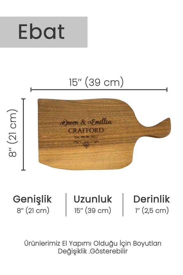 Kişiselleştirilebilir Servis, Kesme Tahtası , Ceviz Kesme Tahtası, İsme Özel Ceviz Kesme Tahtası