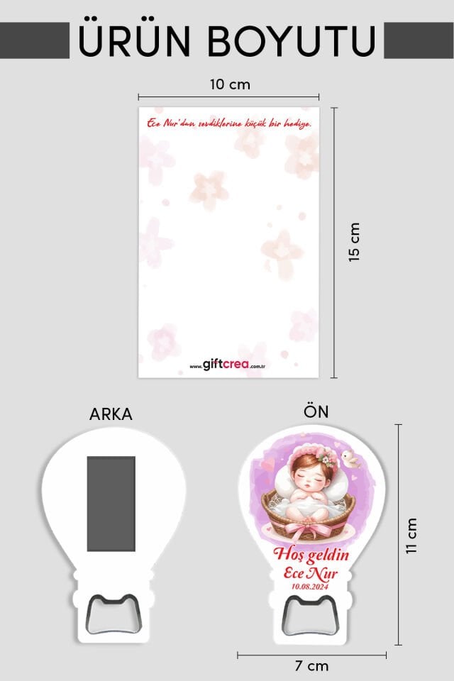 Kişiye Özel Açacaklı Balon Magnet – Sevimli Dostlar Serisi (6 Farklı Kız Model Seçenekli) 10 Adet