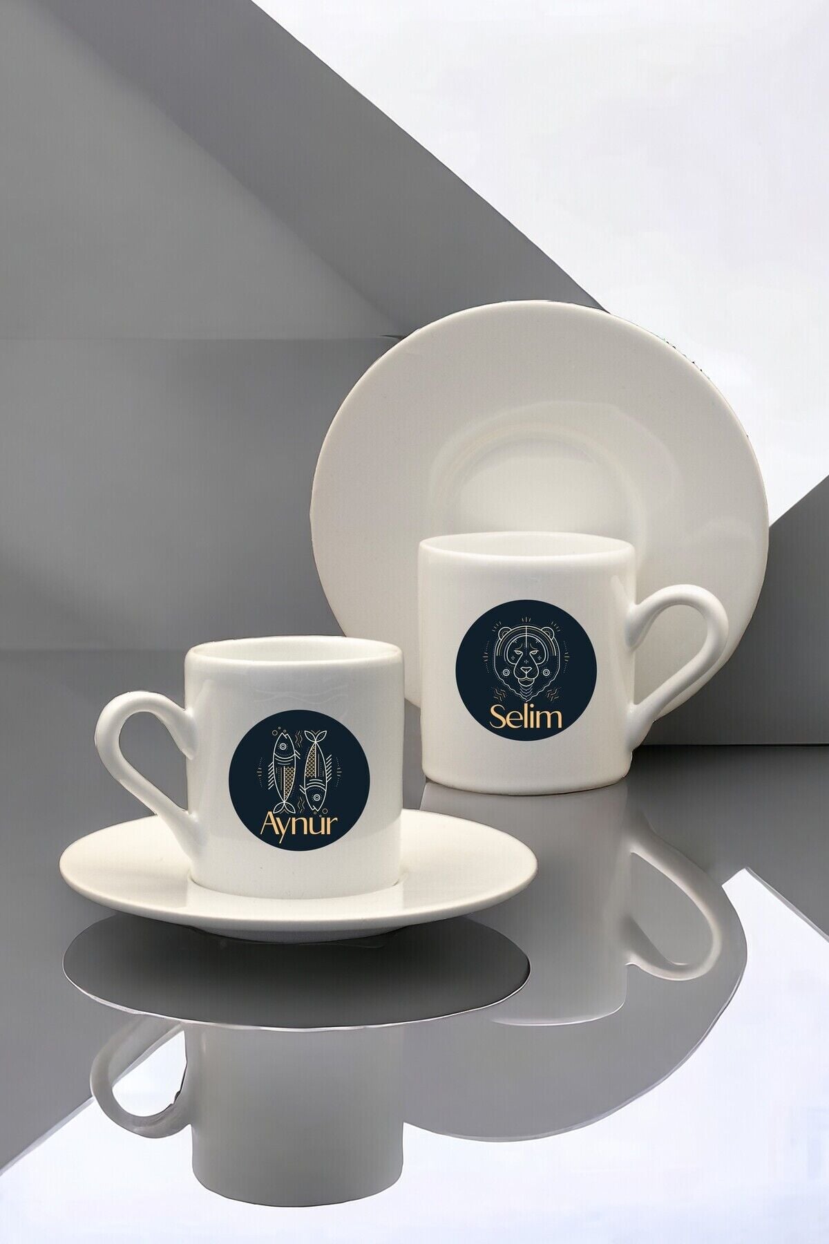 Kişiye Özel Burçlu Porselen Fincan Takımı ,Özel Fincan Seti ,İsme ve Burca Özel Fincan Takımı