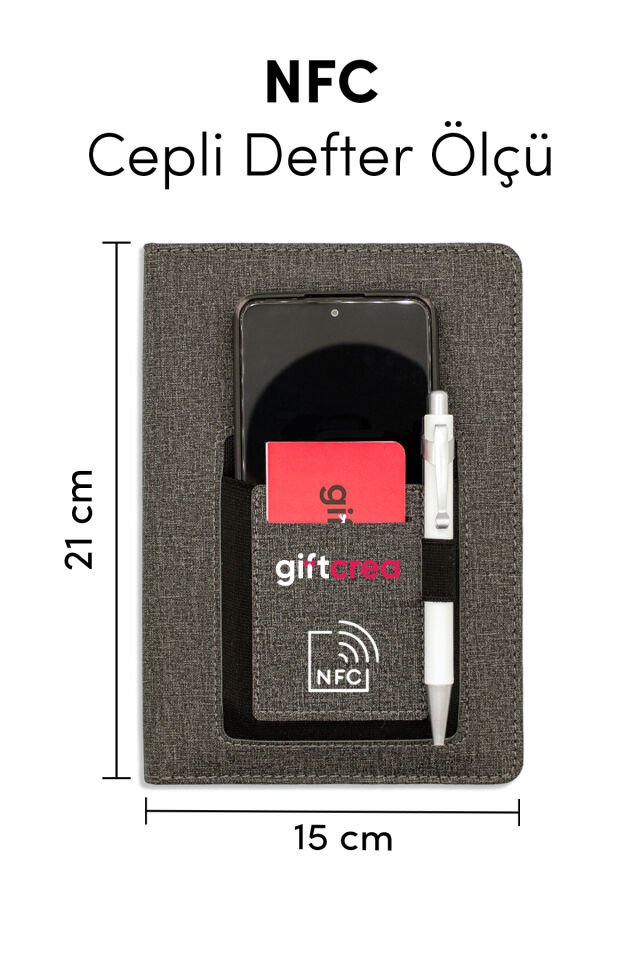 Kişiye Özel Cepli Kanguru Termo Deri Defter - Özelleştirilebilir Tarihsiz Defter Çipli