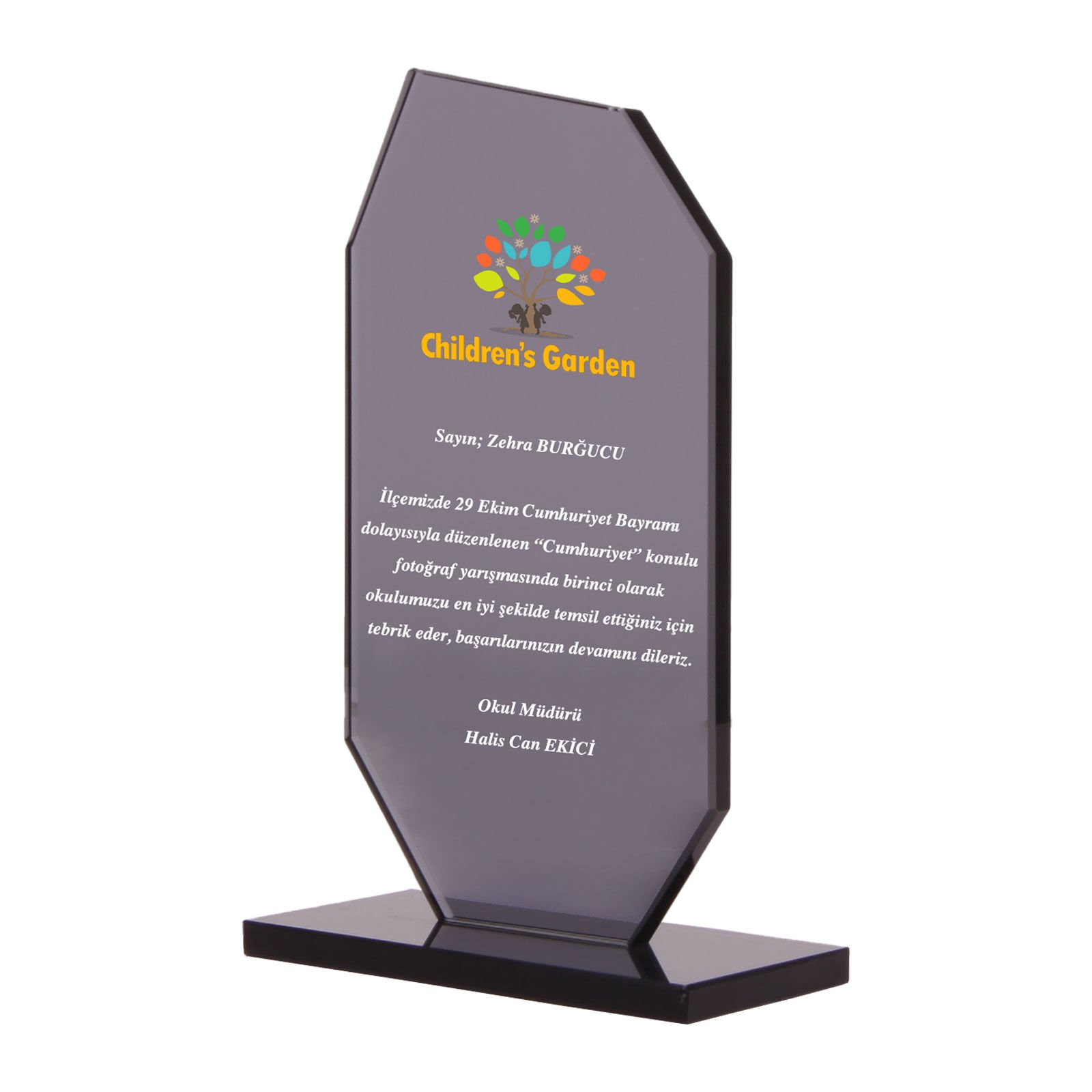 OSKAY SİYAH KRİSTAL PLAKET