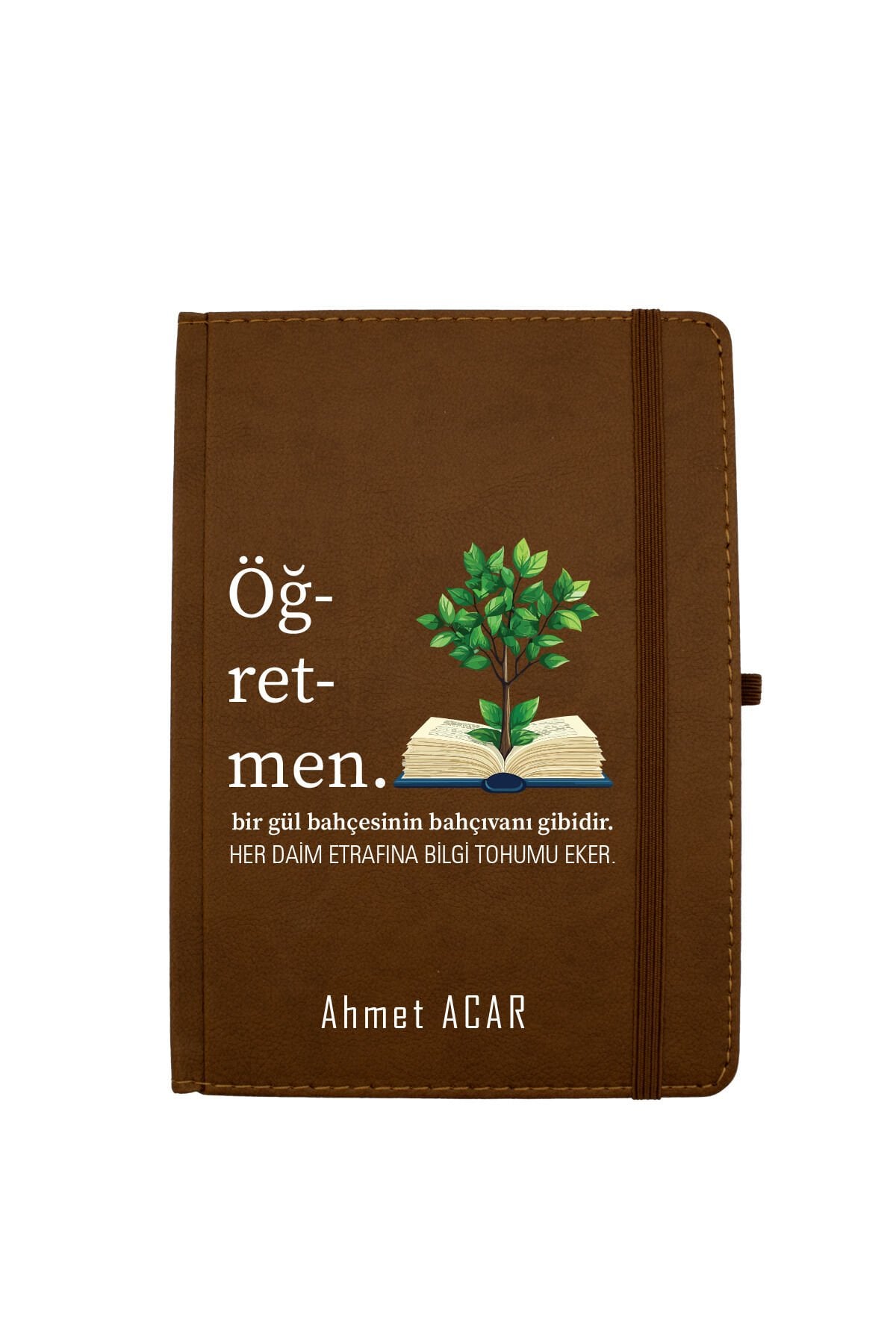 Kişiye Özel Defter , Öğretmenler Günü ve Özel Günler İçin Hediye Defter  , Özelleştirilebilir Defter Kahverengi
