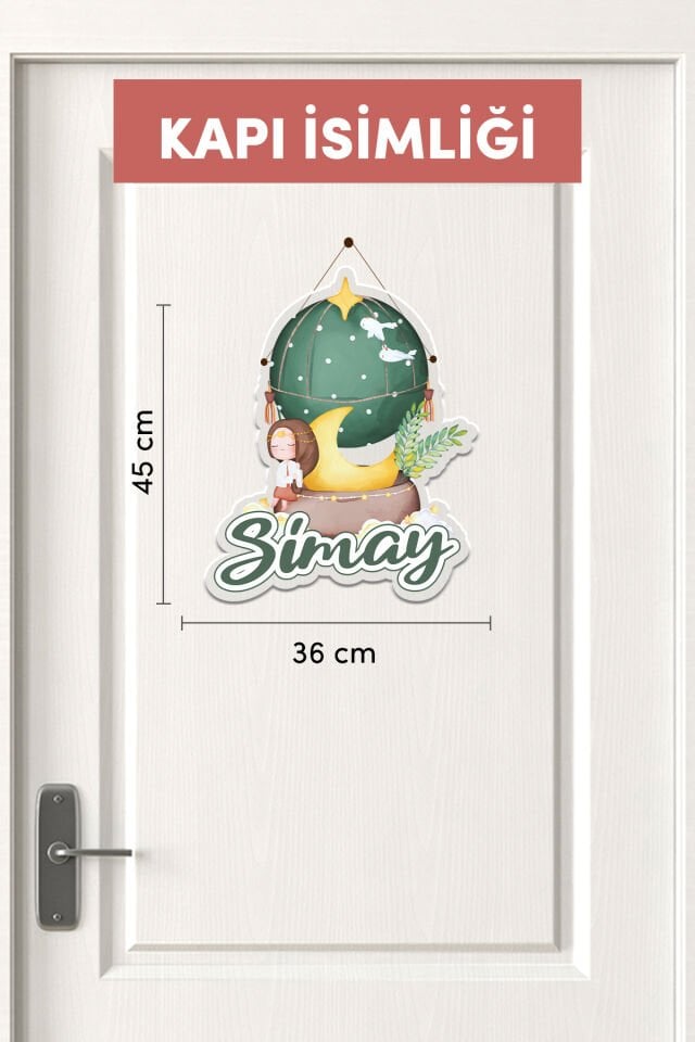 Kişiye Özel Düşler Balonu Temalı 17 Parça Yenidoğan Seti - Kapı Süsü, Masa Süsü, Magnet Erkek