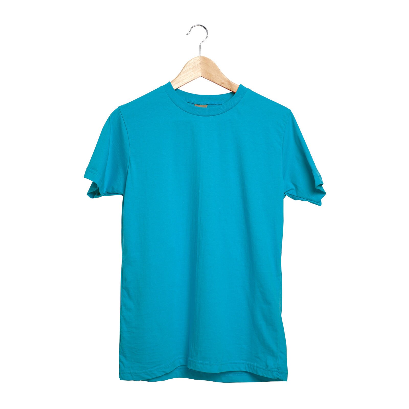 GARDENYA SIFIR YAKA TİŞÖRT Turkuaz - S