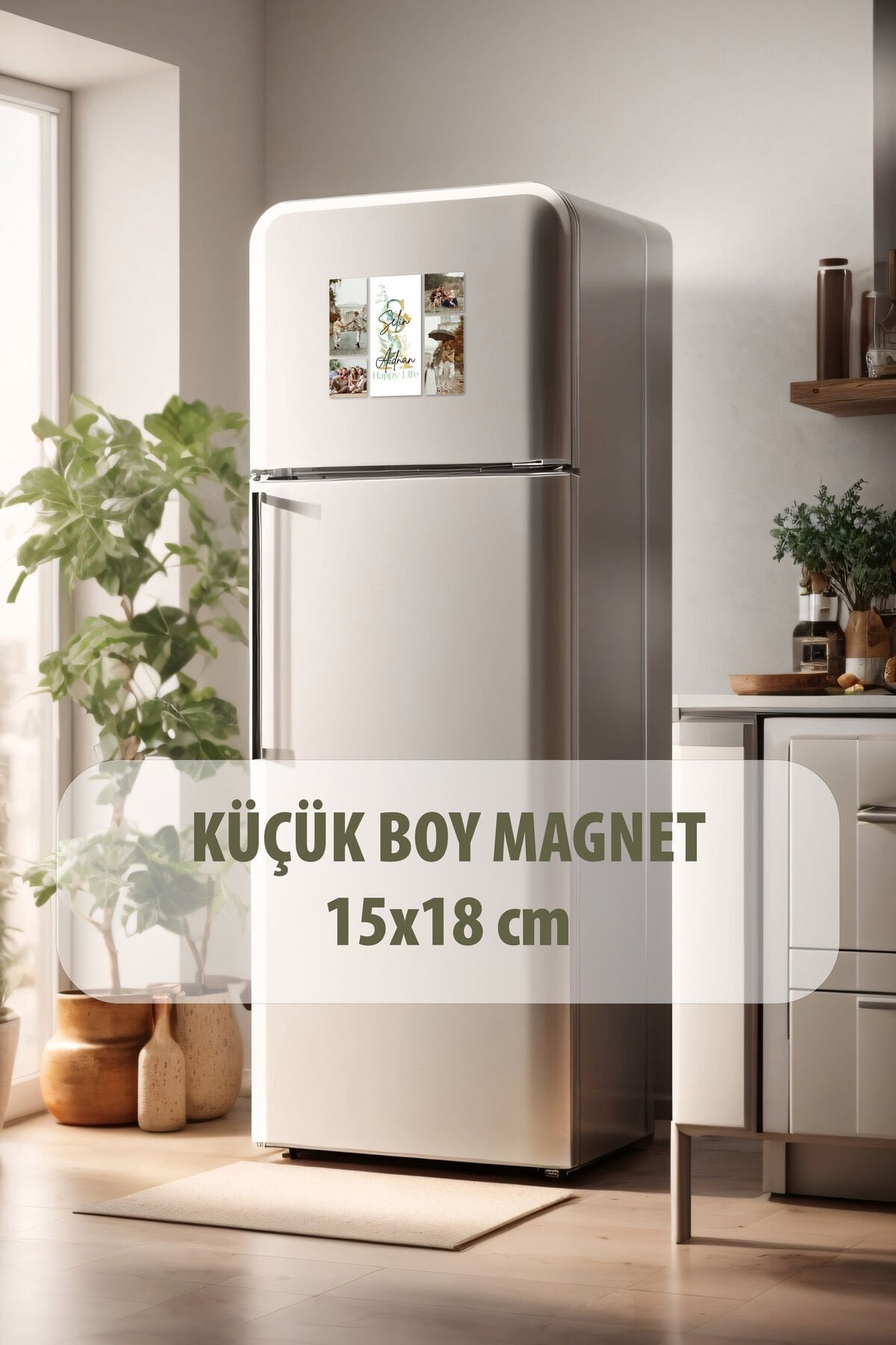 Kişiye Özel İsimli ve Fotoğraflı Dekota Magnet Dolap Süsü , 5 Parça Özelleştirilebilir Dolap Magnet S: 16 x 18 cm