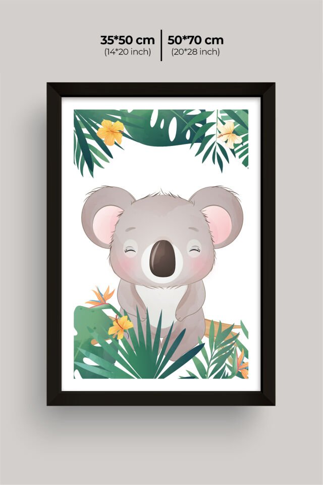 UV Baskılı Çocuk Odası 3'lü Ahşap MDF Tablo Seti - V3 Siyah - 35x50 cm