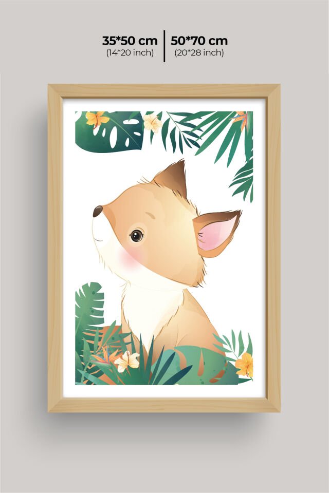 UV Baskılı Çocuk Odası 3'lü Ahşap MDF Tablo Seti - V5 Ahşap - 50x70 cm
