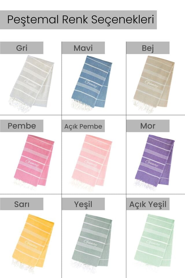 Kişiye Özel Pamuk Peştamal ve Spor Çanta Seti , Özelleştirilebilir Spor Çanta Seti İsme Özel