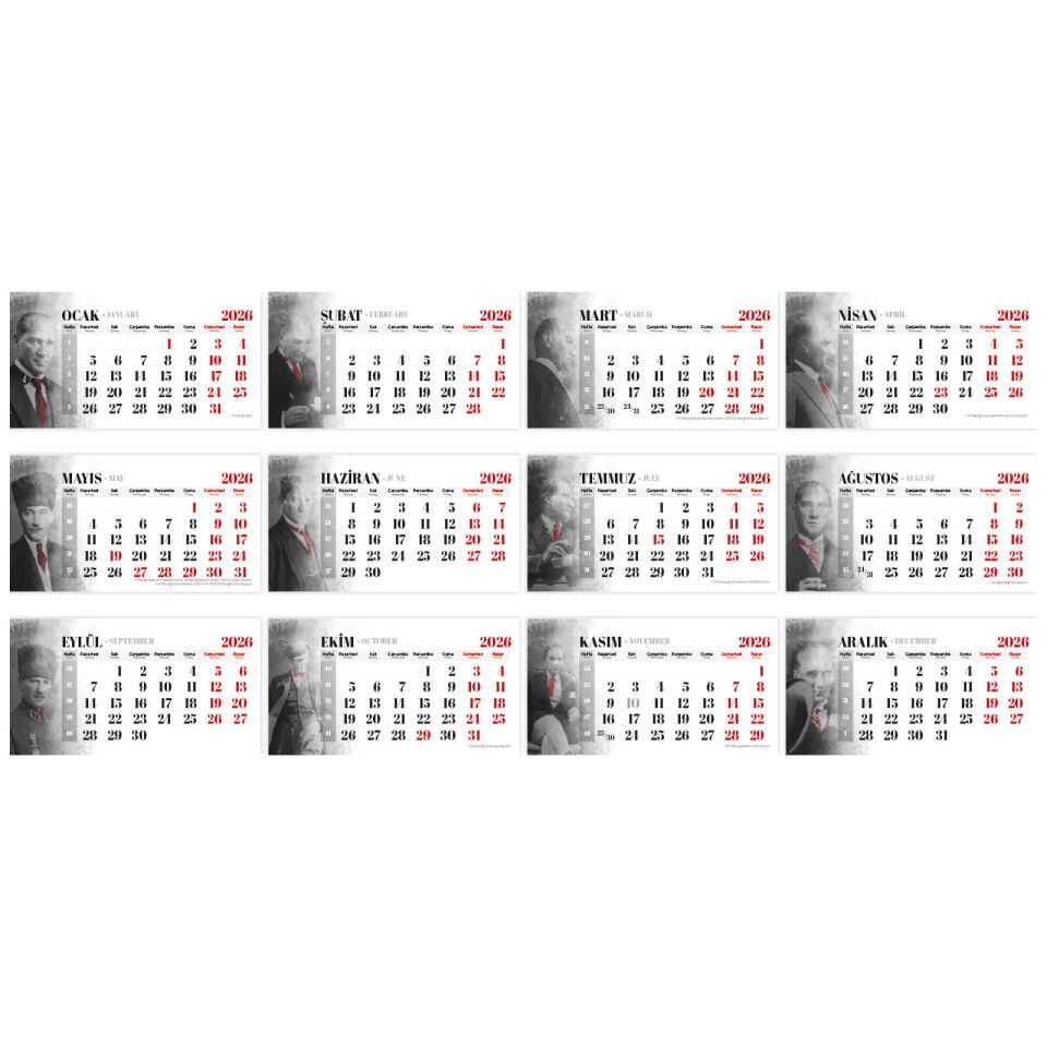 ALA-18 (ATATÜRK) ÜÇGEN MASA TAKVİMİ