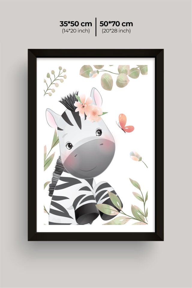UV Baskılı Çocuk Odası 3'lü Ahşap MDF Tablo Seti - V7 Siyah - 35x50 cm