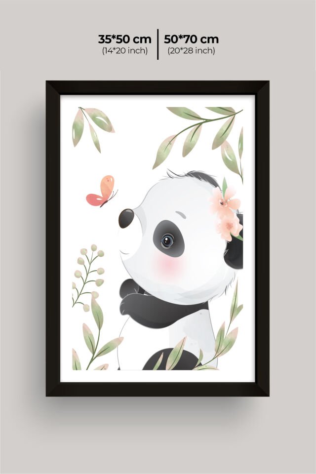 UV Baskılı Çocuk Odası 3'lü Ahşap MDF Tablo Seti - V8 Siyah - 35x50 cm