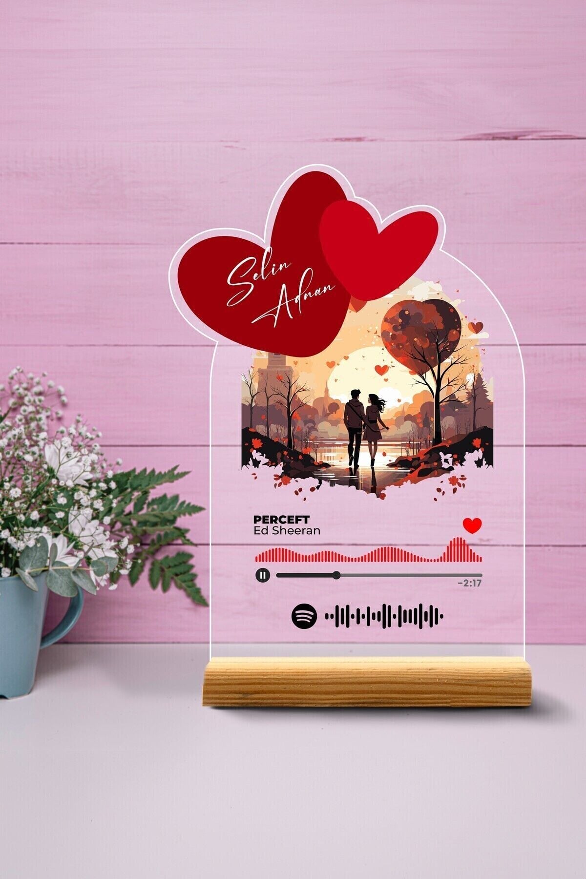 Kişiye Özel Sevgililer Günü, Doğum Günü, Yıldönümüne Özel Pleksi Seti,Dekoratif Spotify Plak