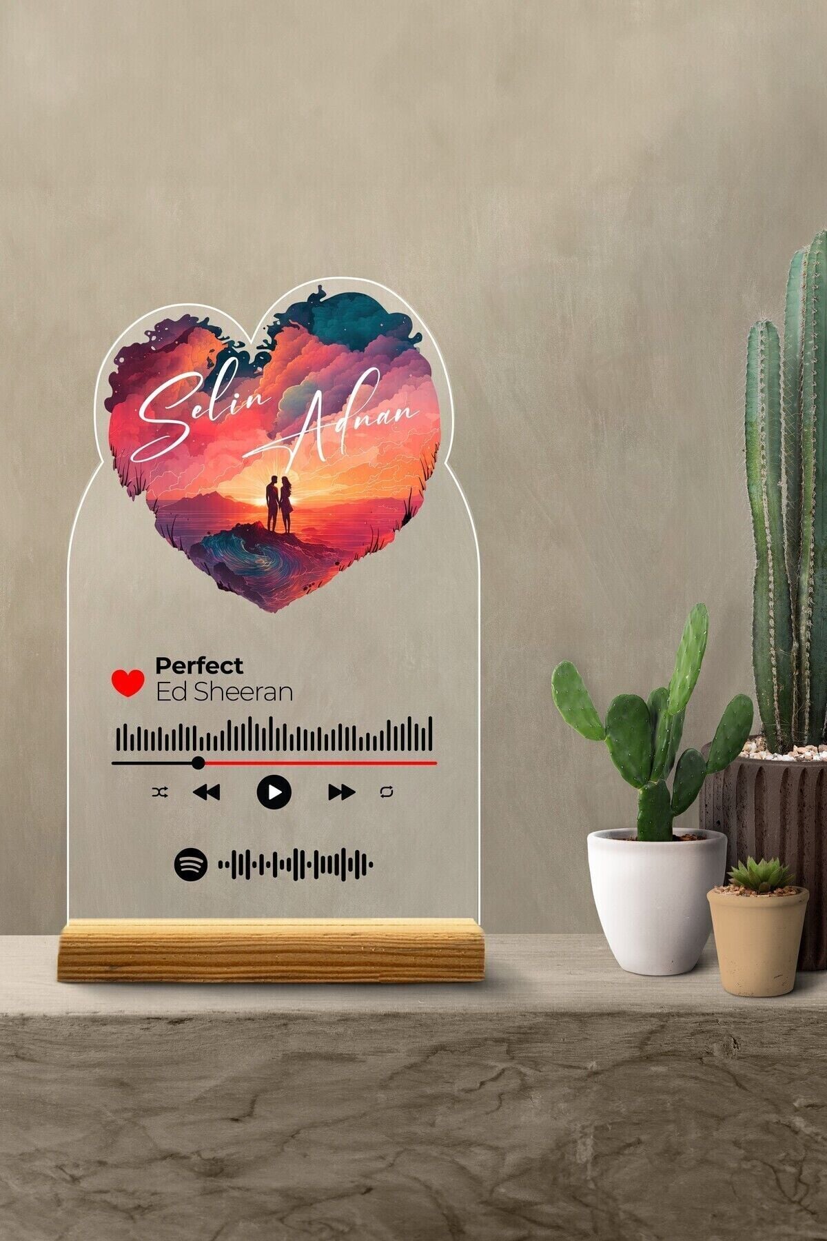 Kişiye Özel Sevgililer Günü, Doğum Günü, Yıldönümüne Özel Hediye Pleksi Set,Dekoratif Spotify Plak